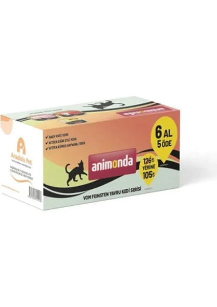 Animonda Vom Feinsten Karışık Yavru Kedi Konservesi 100 gr 6 Al 5