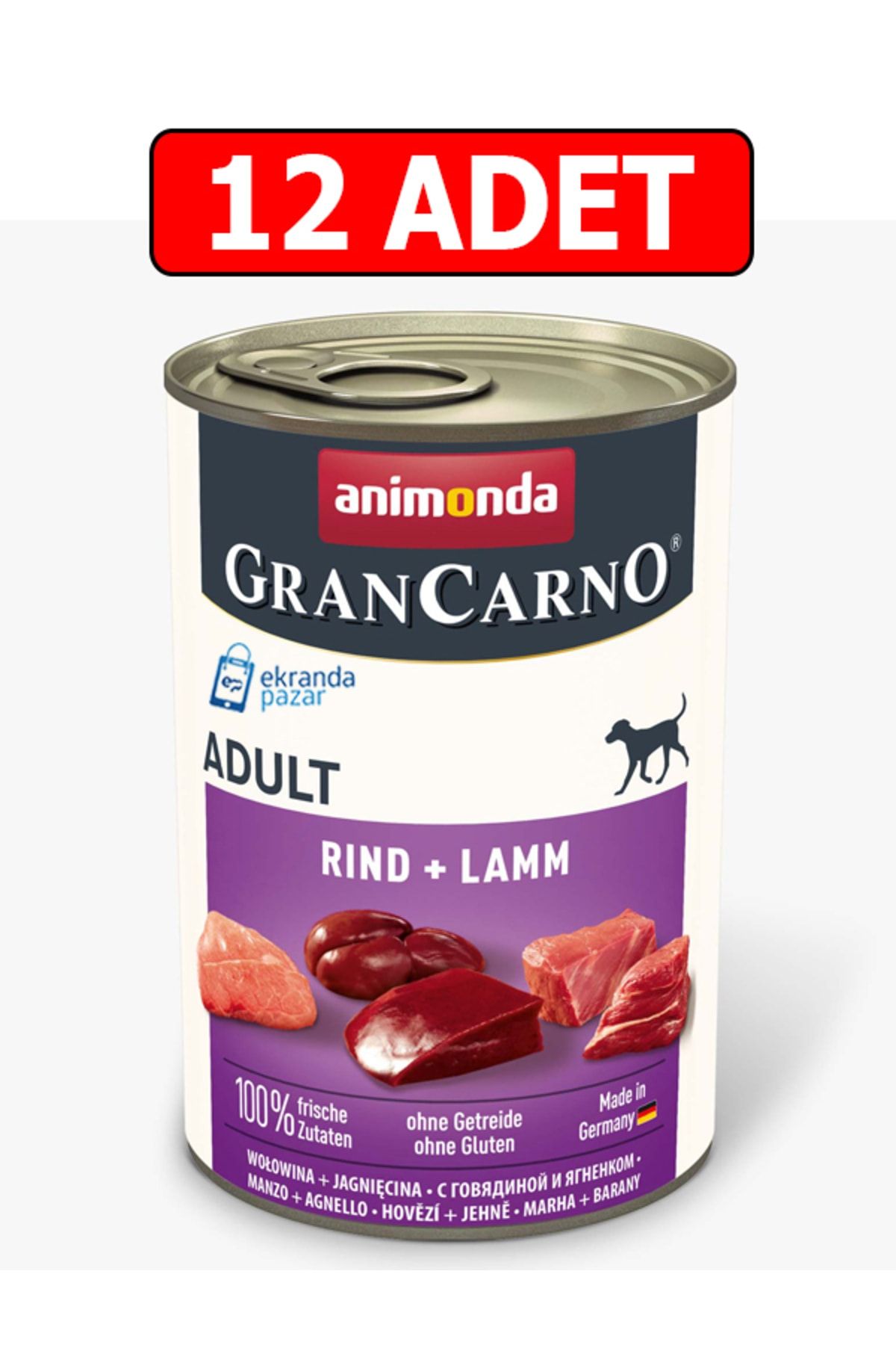 Grancarno Sığır Ve Kuzu Etli Köpek Konservesi 12 Adet X 400 gr