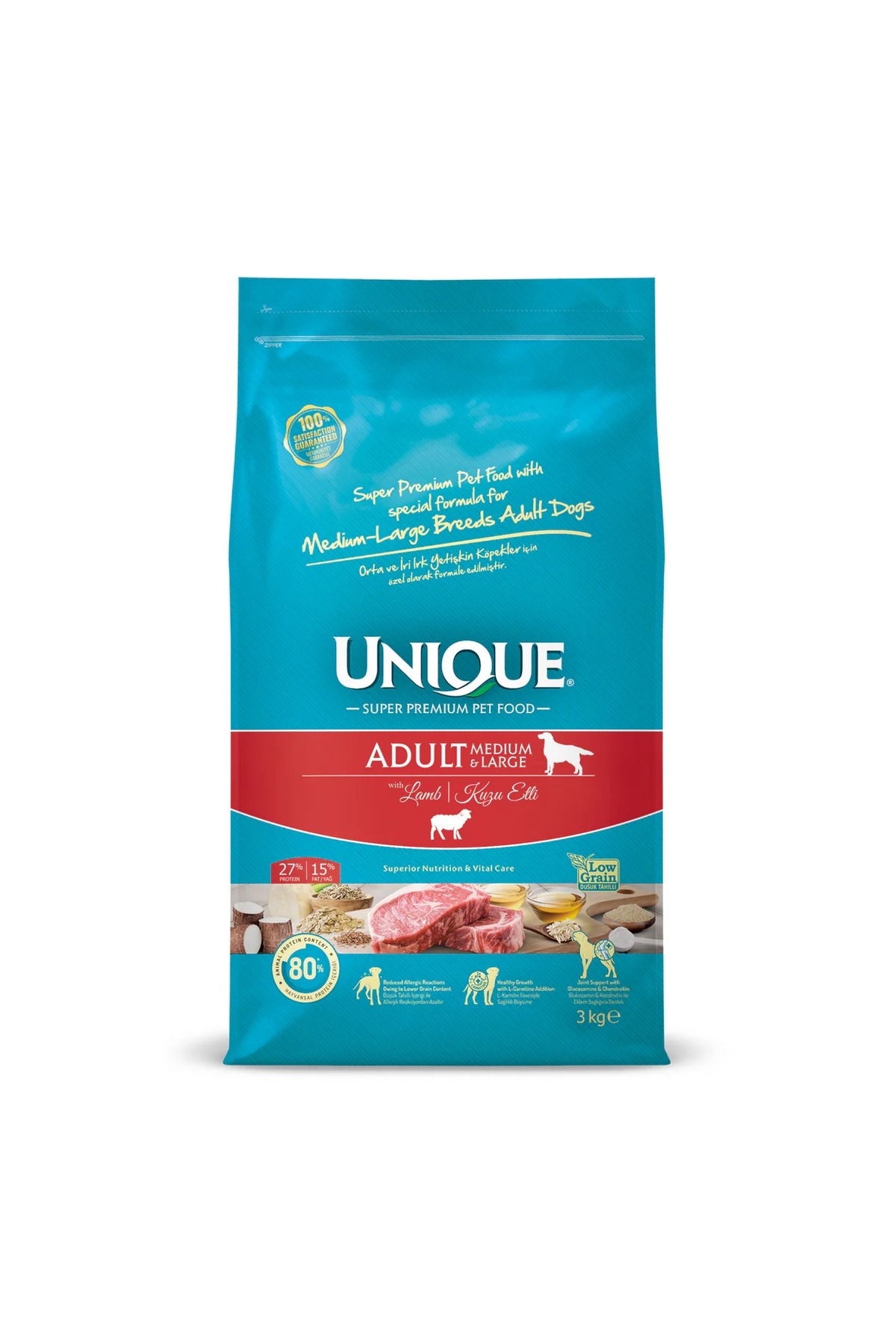 Orta ve İri Irk Yetişkin Köpek Maması Kuzu Etli 3 kg Premium Köpek Maması Orta ve İri Irk Yetişkin Köpek Maması Kuzu Etli 3 kg Premium Köpek Maması