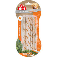 8IN1 DELİGHTS BURGU ÇUBUK KÖPEK ÖDÜL KEMİĞİ TAVUKLU - 55GR