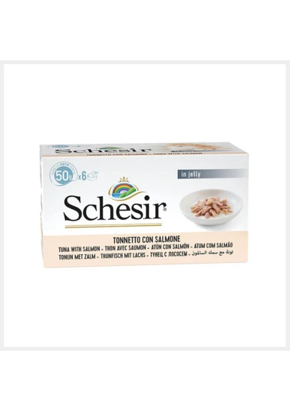 Almira Shop Schesir Multipack Ton ve Somonlu Kedi Konservesi 6X50 gr