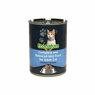 ECONATURE YETİŞKİN YAŞ KEDİ MAMASI (ADULT CAT) TAVUKLU ETLİ 400GR