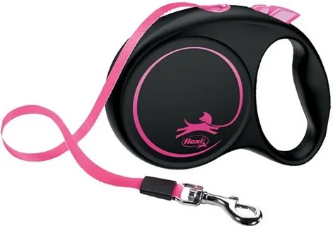 FLEXİ BLACK DESİGN L BEDEN PEMBE 5MT ŞERİT TASMA