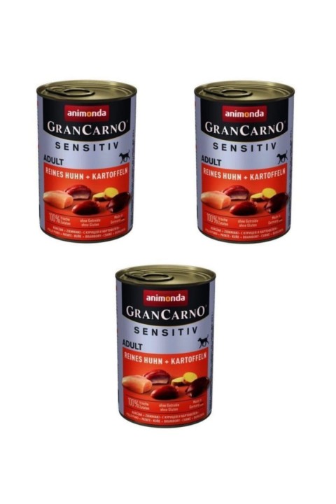 Gran Carno Sensitiv Tavuklu Patatesli Köpek Konservesi 400 gr 3 Adet