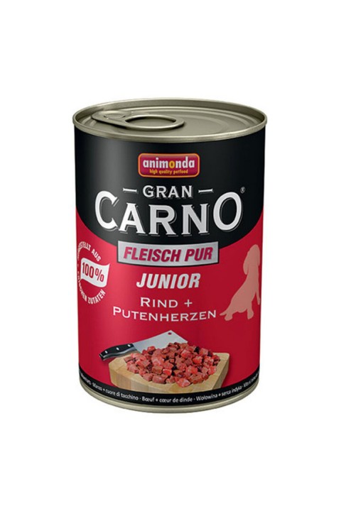 Grancarno Junior Sığır Etli Ve Hindi Yürekli Yavru Köpek Konservesi 6 Adet 400 gr