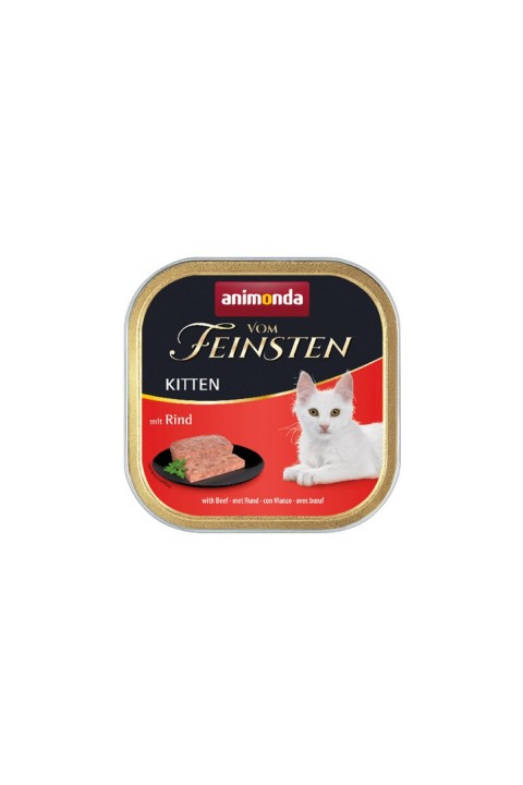 Kitten Sığır Etli Yavru Kedi Konserve Yaş Mama 3 Adet 100gr Vom Feinsten