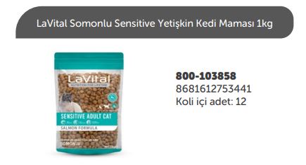 LAVİTAL SOMONLU SENSİTİVE YETİŞKİN KEDİ MAMASI 1KG