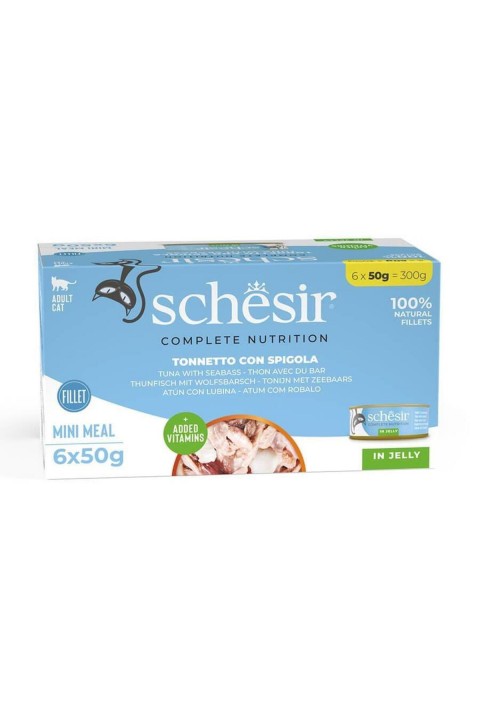 Tam ve Dengeli Ton Balığı ile Levrekli Jöle İçinde Kedi Konservesi Multipack 6x50g