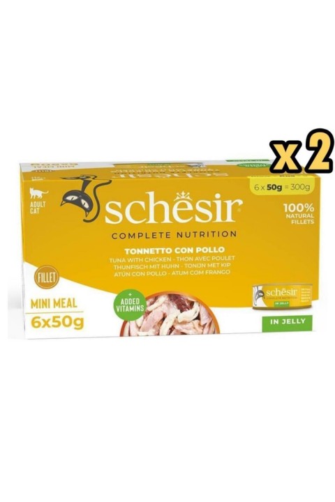 Tam ve Dengeli Ton Balığı ile Tavuklu Jöle İçinde Kedi Konservesi Multipack 6x50g x 2 Adet