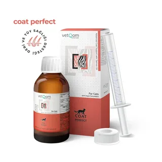 VETQOM COAT PERFECT KEDİ DERİ VE TÜY SAĞLIĞI DESTEĞİ 60ML