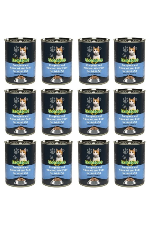 Yetişkin Tavuk Etli Kedi Konserve Maması 400 gram X 12'li