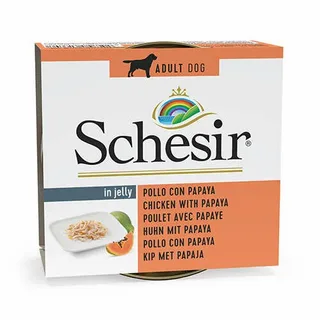 SCHESİR JELLY TAVUK VE PAPAYA JÖLE İÇİNDE YETİŞKİN KÖPEK KONSERVESİ 150G SCHESİR JELLY TAVUK VE PAPAYA JÖLE İÇİNDE YETİŞKİN KÖPEK KONSERVESİ 150G