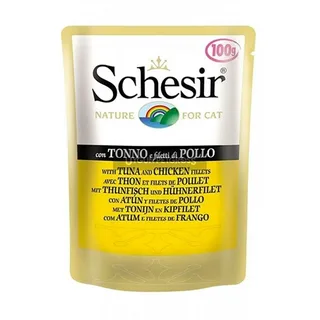 SCHESİR JELLY TON BALIKLI VE TAVUKLU JÖLE İÇİNDE YETİŞKİN KEDİ POUCH 85G