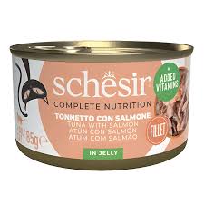SCHESİR TAM VE DENGELİ TON BALIĞI İLE SOMONLU JÖLE İÇİNDE KEDİ KONSERVESİ 85G