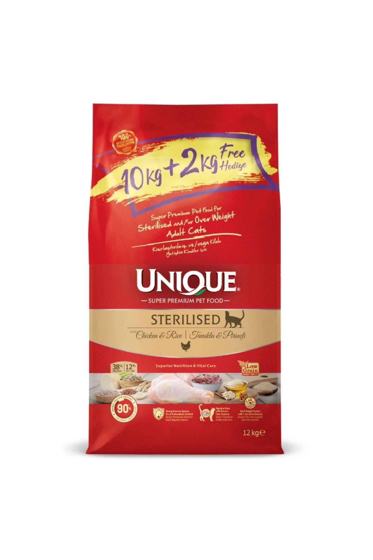 Steril Tavuklu Kedi Maması 10+2 Kg Hesaplı Paket