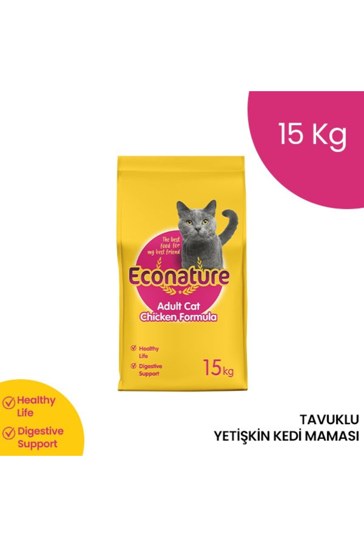 Tavuklu Yetişkin Kedi Maması Sarı Ambalaj 15 Kg