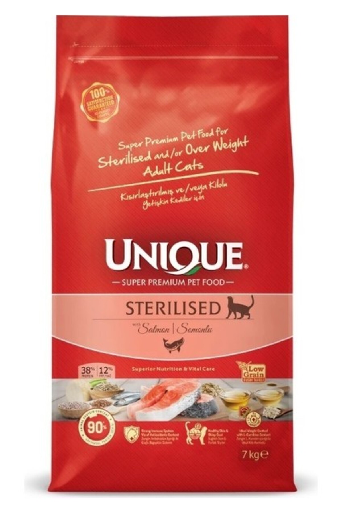 Unique Kısırlaştırılmış Kedi Maması Somonlu 7 kg