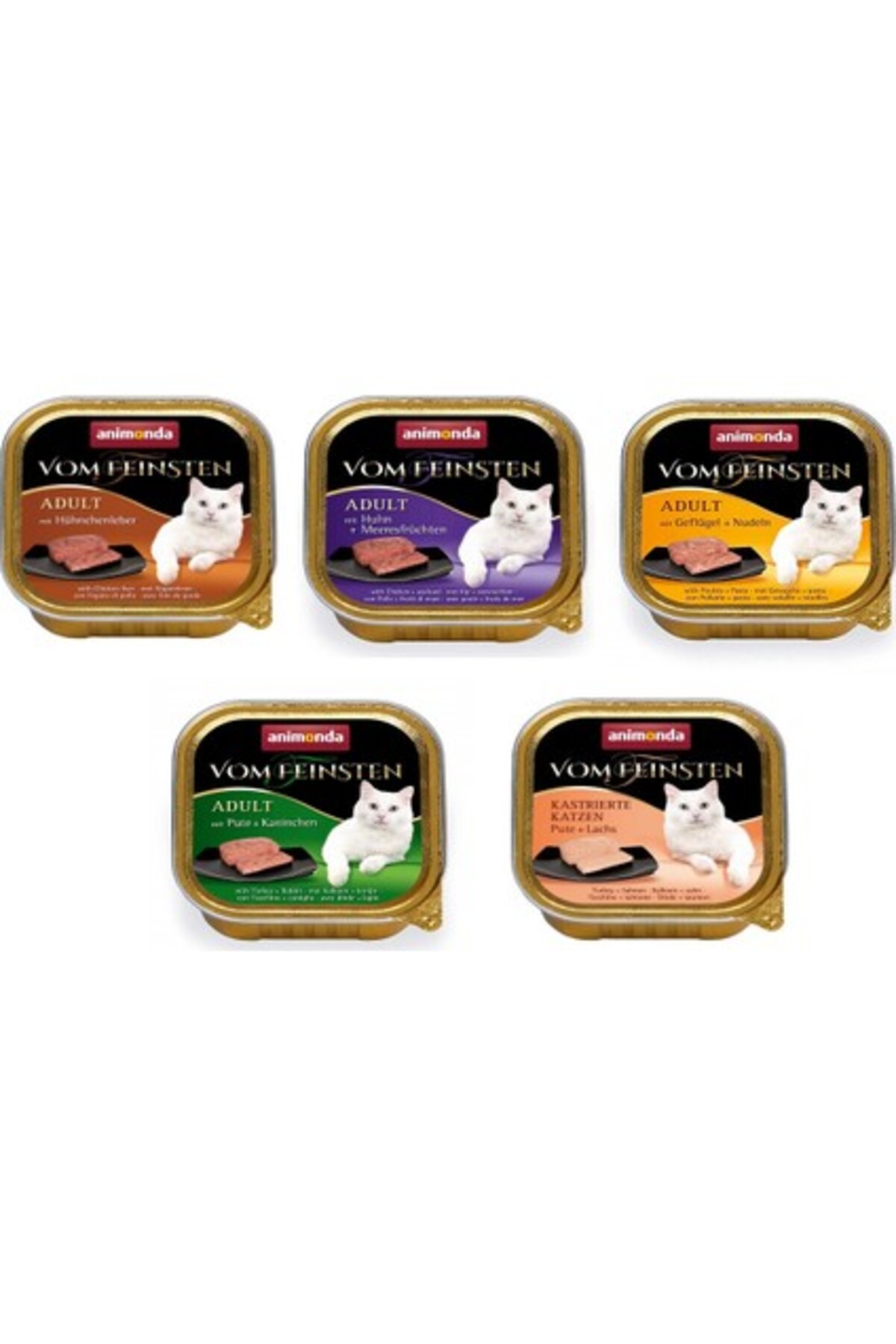 Vom Feinsten Kedi Yaş Maması 100 g Karışık 5'li Paket Vom Feinsten Kedi Yaş Maması 100 g Karışık 5'li Paket